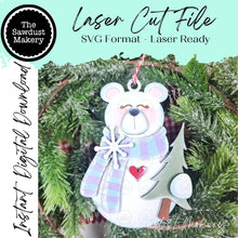 Load image into Gallery viewer, Polar Bear Ornament SVG, Christmas Ornament SVG, Laser Cut File, Christmas Decor (Digital Download)
