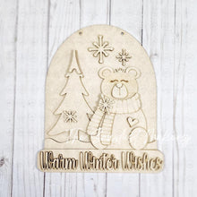 Load image into Gallery viewer, Polar Bear Snow Globe Door Hanger SVG | Laser Cut File (Digital Download)
