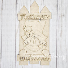 Load image into Gallery viewer, Scarecrow Gnome Sign Door Hanger SVG File | Laser Cut File | Fall SVG File | Door Hanger svg | Scarecrow SVG | Sunflower svg
