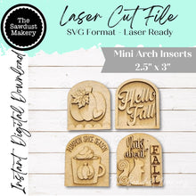 Load image into Gallery viewer, Halloween Mini Arch Sign Set SVG Sign Bundle | Seasonal Interchangeable Mini Sign Bundle | SVG Laser Cut File | Boho Signs
