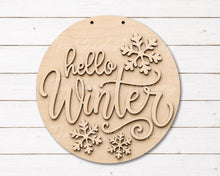 Load image into Gallery viewer, Hello Winter Welcome Door Hanger SVG | Winter Laser Cut File (Digital Download)
