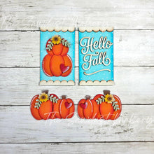 Load image into Gallery viewer, Add-on Hello Fall Cabinet Insert SVG | Laser Cut File | Cottage Cabinet Shelf Sitter | Seasonal Insert | Interchangeable Decor
