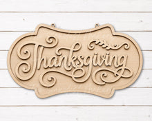 Load image into Gallery viewer, Thanksgiving Decorative Door Hanger Wall Sign SVG | Fall Laser Cut File (Digital Download)
