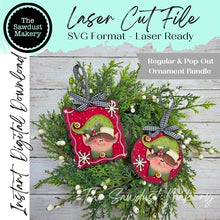 Load image into Gallery viewer, Elf Scallop &amp; Round Ornament + Pop-out Ornament Version SVG | Laser Cut File, Ornament (Digital Download)
