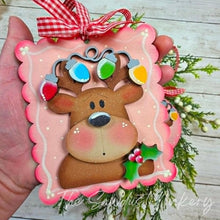 Load image into Gallery viewer, Reindeer Scallop &amp; Round Ornament + Pop-out Ornament Version SVG | Laser Cut File, Ornament (Digital Download)
