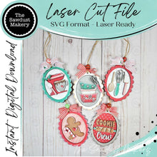Load image into Gallery viewer, Baking Christmas Ornament Bundle SVG File | Laser Cut File | Christmas Ornaments | Ornament SVG | Gingerbread Christmas Ornaments SVG
