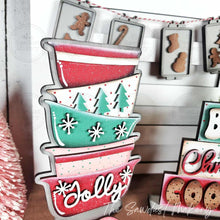 Load image into Gallery viewer, Christmas Baking Decor Set Tiered Tray Display SVG File | Laser Cut File | Christmas SVG | Vintage Christmas SVG
