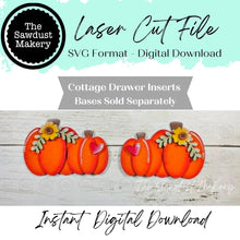 Load image into Gallery viewer, Hello Fall Drawer Insert SVG , Laser Cut File, Seasonal Decor Seasonal Insert, Interchangeable Decor (Digital Download)

