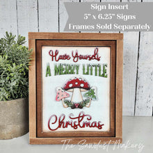 Load image into Gallery viewer, Christmas Mushroom Sign Insert Laser Cut File | Interchangeable Frame | Christmas Sign Insert | 5" x 6.25" sign
