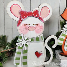 Load image into Gallery viewer, Forest Friends Christmas Shelf Sitters SVG File | Laser Cut File | Christmas Decor | Fox &amp; Mice Christmas Shelf Sitter SVG
