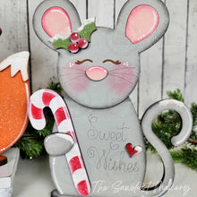 Load image into Gallery viewer, Forest Friends Christmas Shelf Sitters SVG File | Laser Cut File | Christmas Decor | Fox &amp; Mice Christmas Shelf Sitter SVG
