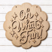 Load image into Gallery viewer, Retro Christmas Scallop Door Hanger SVG | Christmas Laser Cut File (Digital Download)
