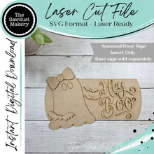 Load image into Gallery viewer, Add-on File for Interchangeable Round Door Hanger | Hey Boo Insert | Laser Cut File (Digital Download)
