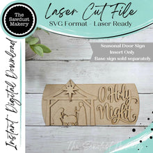 Load image into Gallery viewer, Add-on File for Interchangeable Round Door Hanger | O Holy Night Insert | Laser Cut File (Digital Download)
