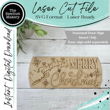 Load image into Gallery viewer, Add-on File for Interchangeable Round Door Hanger | Merry Christmas Insert | Laser Cut File (Digital Download)
