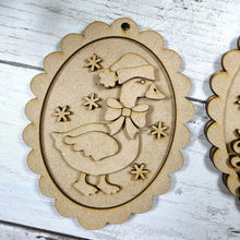 Load image into Gallery viewer, Silly Jolly Goose Scallop Christmas Ornament Bundle | Laser Cut File (Digital Download)
