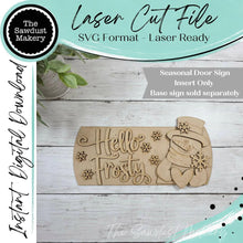 Load image into Gallery viewer, Add-on File for Interchangeable Round Door Hanger | Hello Frosty Insert | Laser Cut File (Digital Download)

