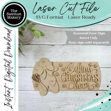 Load image into Gallery viewer, Add-on File for Interchangeable Round Door Hanger | Gingerbread Baking Christmas Cheer Insert | Laser Cut File (Digital Download)
