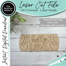 Load image into Gallery viewer, Add-on File for Interchangeable Round Door Hanger | Hello Love Insert | Laser Cut File (Digital Download)
