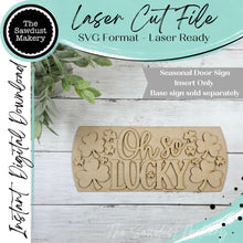 Load image into Gallery viewer, Add-on File for Interchangeable Round Door Hanger | Oh so Lucky Insert | Laser Cut File (Digital Download)
