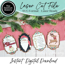 Load image into Gallery viewer, Santa Christmas Ornament Bundle SVG File | VIP Club File October 2025 | Laser Cut File | Ornament SVG | Christmas svg
