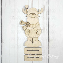 Load image into Gallery viewer, Merry &amp; Bright Moose Shelf Sitter Standing Sign File SVG | Laser Cut File | Moose SVG | Christmas Word Art Svg (Digital Download)
