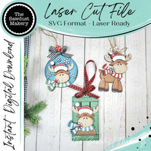 Load image into Gallery viewer, Moose Christmas Ornament Bundle SVG | Laser Cut File (Digital Download)
