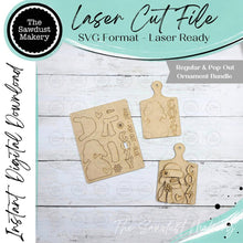 Load image into Gallery viewer, Cozy Snowman Ornament &amp; Pop-out Ornament SVG | Laser Cut File, Ornament (Digital Download)
