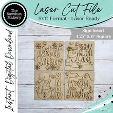Load image into Gallery viewer, Mr &amp; Mrs Snowman Sign Bundle Laser Cut File | Farmhouse Interchangeable Leaning Sign Bundle SVG | Glowforge | Farmhouse Sign | Santa Svg
