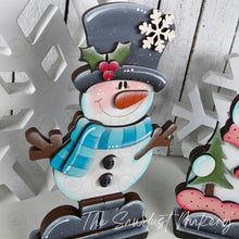 Load image into Gallery viewer, Standing Mr &amp; Mrs Snowman SVG File | Laser Cut File | Standing Snowman SVG | Snowman Shelf Sitter | Winter Snowman SVG
