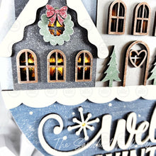 Load image into Gallery viewer, Winter Welcome Round Door Hanger Laser Cut File | Christmas Door Hanger SVG (Digital Download)
