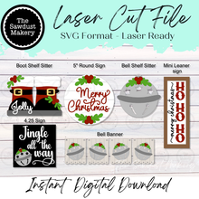 Load image into Gallery viewer, Jolly Christmas Decor Set | Christmas SVG | Santa Tiered Tray Set (Digital Download Only)
