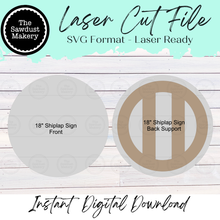 Load image into Gallery viewer, Shiplap Sign 18" Split Sign SVG | Shiplap Round Sign SVG | Laser Cut File | Digital Download Only
