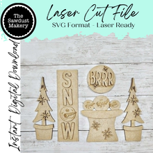 Load image into Gallery viewer, Barn Door Insert Add-on |  Winter Snow Barn Door Insert | Seasonal Interchangeable Bundle | SVG Laser Cut File | Porch Door Farmhouse Decor
