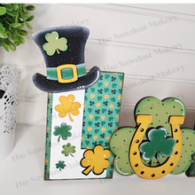 Load image into Gallery viewer, Lucky Word Block SVG |  Word Block SVG | SVG File | Laser Cut File | Glowforge | Mantle Decor svg | St. Patrick&#39;s svg
