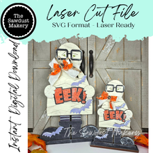Load image into Gallery viewer, Marvin Mummy HalloweenSVG, Laser Cut File, Shelf Sitter (Digital Download)
