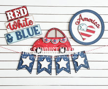 Load image into Gallery viewer, Red, White &amp; Blue America SVG File | Laser Cut File | Glowforge | USA | America | 4th of July  | Patriotic | VW Bug | Volkswagon Beetle svg
