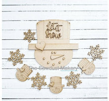 Load image into Gallery viewer, Snowman SVG | Snowman Door Hanger | Snowman Garland | Snowman Laser Cut File | Glowforge | SVG | Snowflake svg | Laser Cut File
