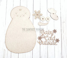 Load image into Gallery viewer, Snowman Door Hanger SVG | Snowman laser cut file  Let it Snow | Glowforge | Snowman Door Hanger | Let it Snow SVG | Baby it&#39;s Cold Outside
