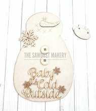 Load image into Gallery viewer, Snowman Door Hanger SVG | Snowman laser cut file  Let it Snow | Glowforge | Snowman Door Hanger | Let it Snow SVG | Baby it&#39;s Cold Outside
