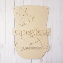 Load image into Gallery viewer, Uncle Sam Door Hanger SVG File  | Laser Cut File | Uncle Sam SVG File | Door Hanger svg | Summer svg | USA svg | Patriotic svg | America
