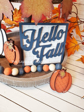 Load image into Gallery viewer, Hello Fall SVG File | Laser Cut File | Glowforge | Hello Fall | Pumpkins  | Leaves | Fall is in the Air | Fall Tiered Tray SVG  | Fall SVG
