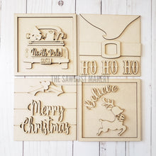 Load image into Gallery viewer, 6&quot; x 6&quot; Santa North Pole Sign Laser SVG  File | Laser Cut File | Interchangeable Frame | Leaning Ladder | Merry  Christmas Sign laser file
