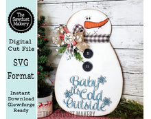 Load image into Gallery viewer, Snowman Door Hanger SVG | Snowman laser cut file  Let it Snow | Glowforge | Snowman Door Hanger | Let it Snow SVG | Baby it&#39;s Cold Outside
