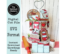 Load image into Gallery viewer, Vintage Baking Tiered Tray SVG File | Laser Cut File | Made with Love | Homemade | Kitchen svg | Baking SVG | Mixer SVG | Vintage Kitchen
