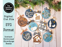 Load image into Gallery viewer, Nativity Christmas Ornament Bundle SVG File | Laser Cut File | Christmas Ornament Kit | Religious Ornaments | Nativity | Wisemen SVG
