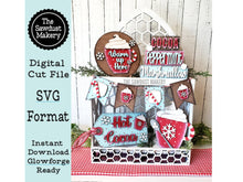 Load image into Gallery viewer, Hot Cocoa Bar Tiered Tray SVG File | Laser Cut File | Glowforge | Hot Cocoa | Marshmallow | Peppermint | Hot Cocoa SVG | Hot Cocoa SVG
