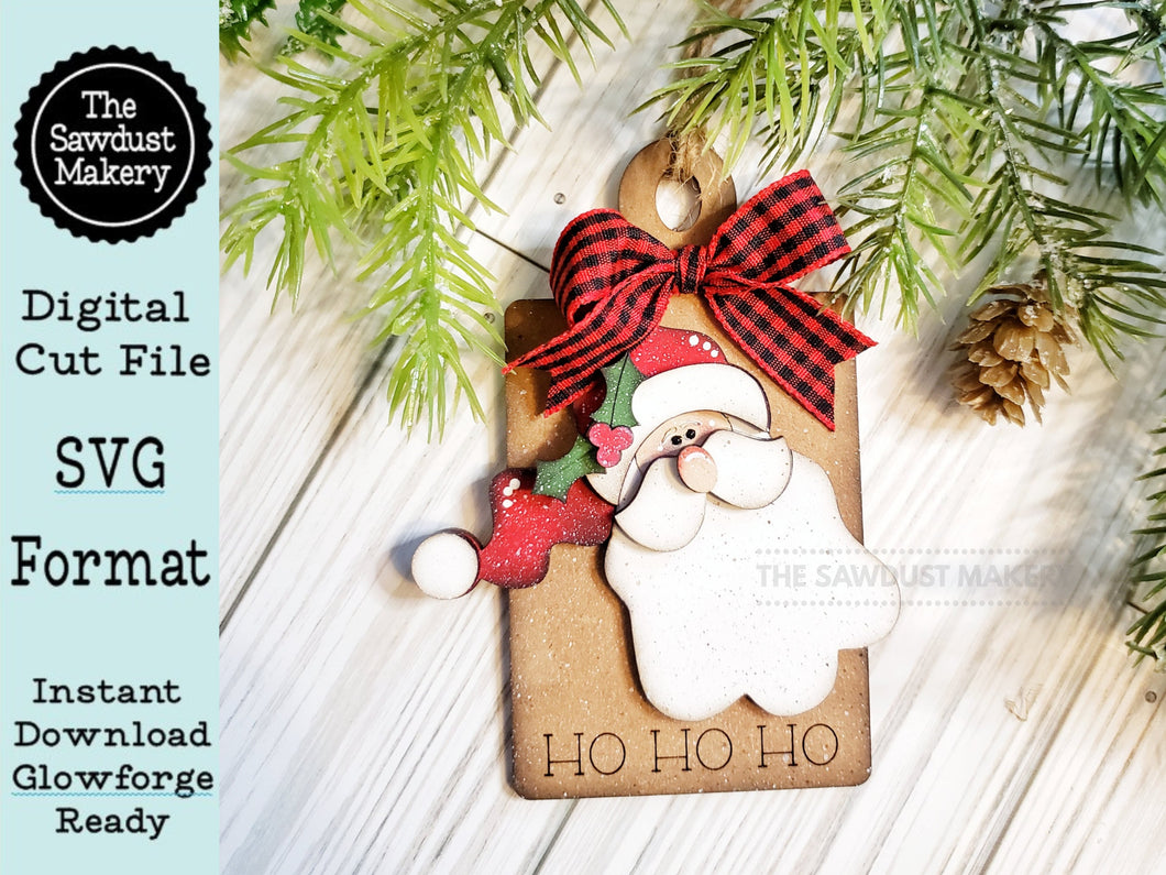Breadboard Santa Christmas Ornament SVG File | Laser Cut File | Christmas Ornament Kit | Ornament SVG | Ho Ho Ho | Personalized