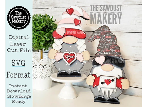 Add-on Interchangeable Gnome SVG File | Valentine | Laser Cut File | Valentine's Day Gnome SVG File | SVG | Gnome | Gnome Shelf Sitter