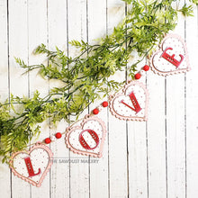 Load image into Gallery viewer, Love Valentine Banner SVG | Laser Cut File | Glowforge | Valentine&#39;s Day SVG | Valentine Heart SVG | Banner | Love | Valentine | Be Mine
